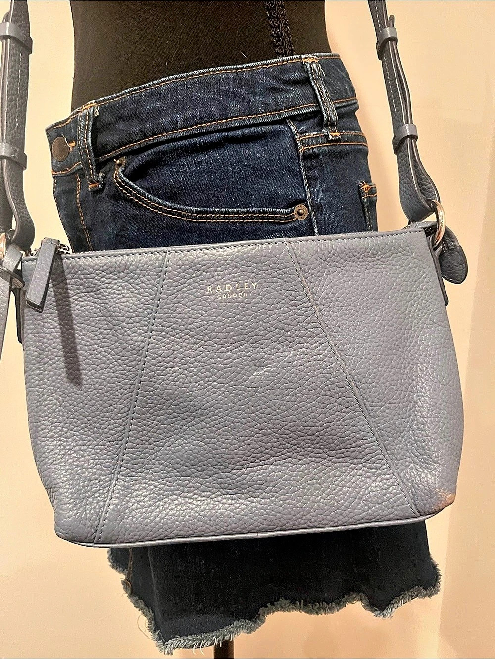 Radley London Pebbled Leather-Look Crossbody in Blue